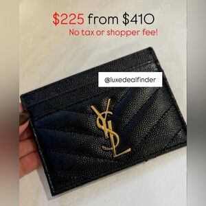 NWOT CASSANDRE MATELASSÉ CARD CASE IN GRAIN DE POUDRE LEATHER